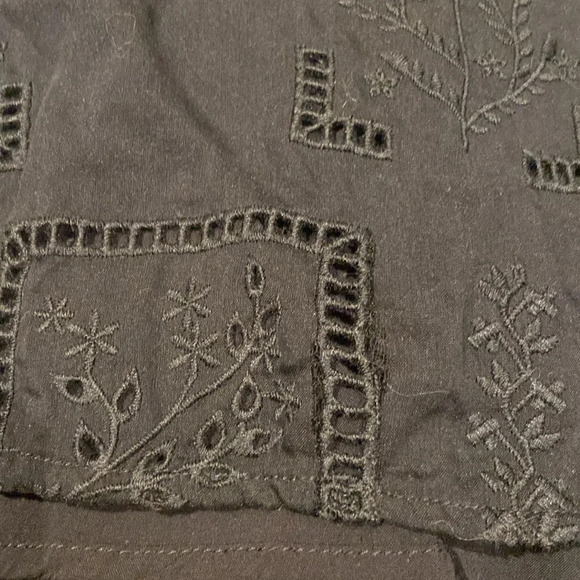 JOHNNY WAS ELLA EMBROIDERED SILK BLEND BLACK MINI DRESS SIZE L - Picture 7 of 8